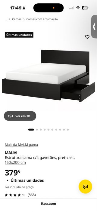 Cama Casal Malm Ikea