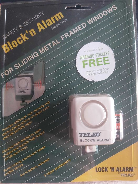 Alarme por vibração com trinco e quebra de vidros