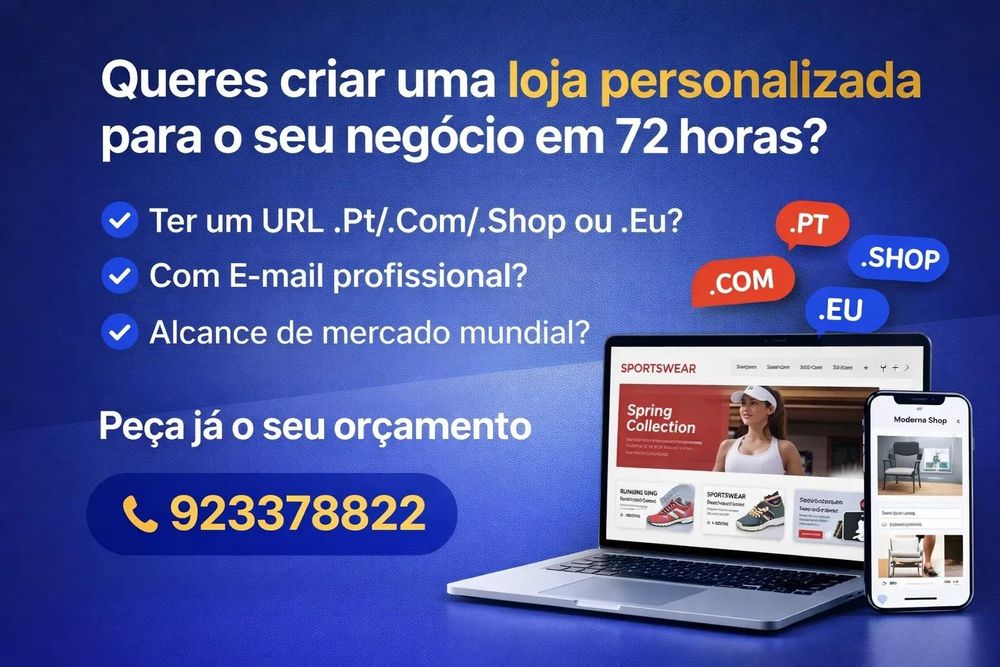 Crio lojas e site on line