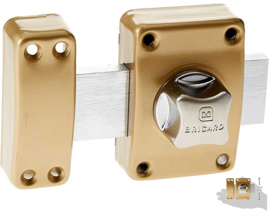 Bricard Fechadura com botão dourado