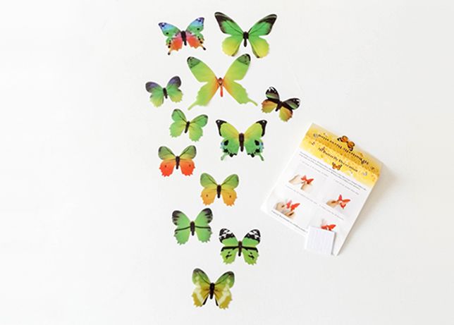 Adesivo de parede em vinil de Borboletas 3D para decoração 12pcs