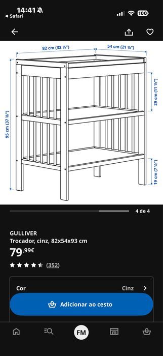 Trocador IKEA CINZA