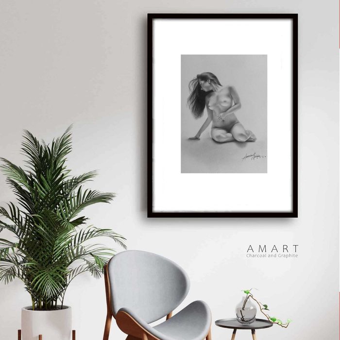 Quadro de grafite sobre papel