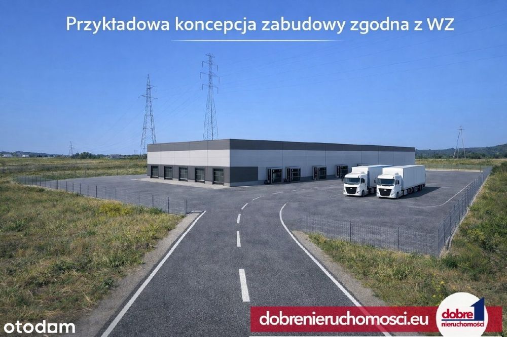 Działka 6200 m2 Lisi ogon z Wz na Magazyn 2000m2