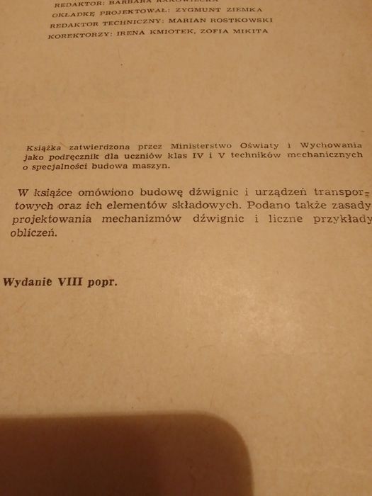 Dźwignie i urządzenia transportowe.Zygmunt Zieliński.