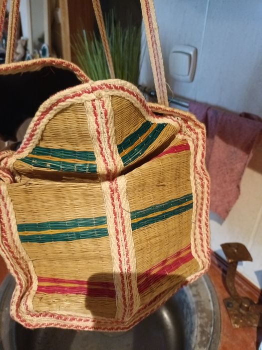 Torebka piknikowa z trawy piknikowa typu Boho 21x35x27-63 cm