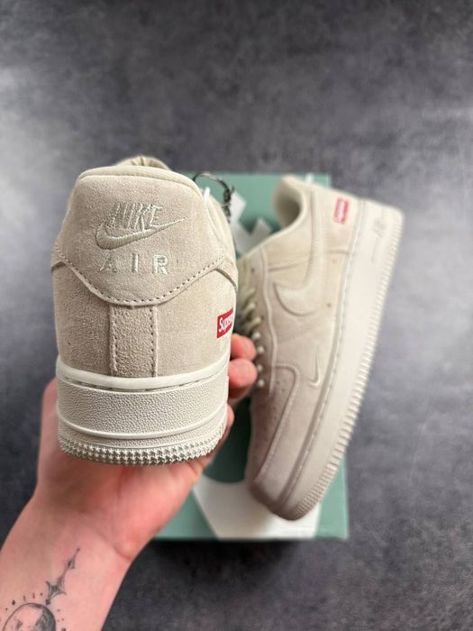ФАВОРИТ! Nike Air Force 1 Low x Supreme Burgundy / Beige 39 40 41 42 43 44 45 найк аір форс лоу супрім бургунді бежеві