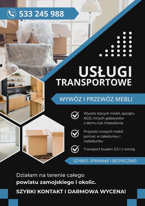 Usługi transportowe / pomoc przy przeprowadzkach.