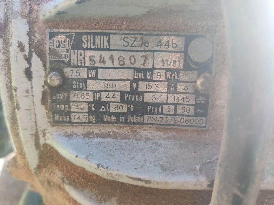 Silnik 7.5kw trojfazowy tamel z kablem wlacznikiem i wózkiem