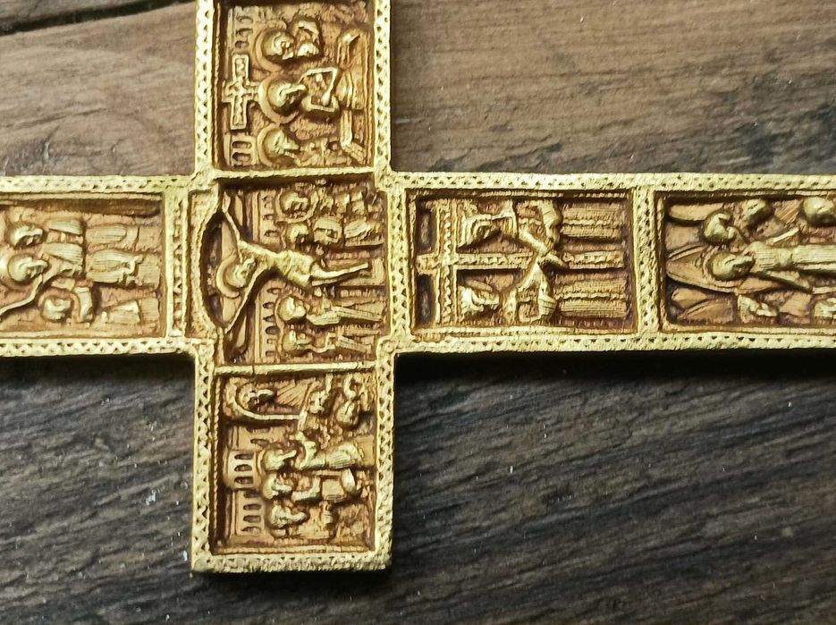 Antiguidades/Coleções Crucifixo Bizantino em Bronze Dourado – Leitão & Irmão (Estilo)
