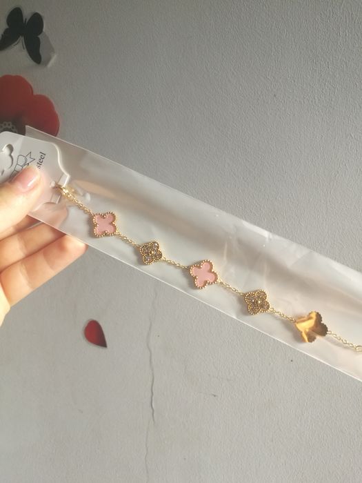 Bransoletka damska koniczynka stal chirurgiczna