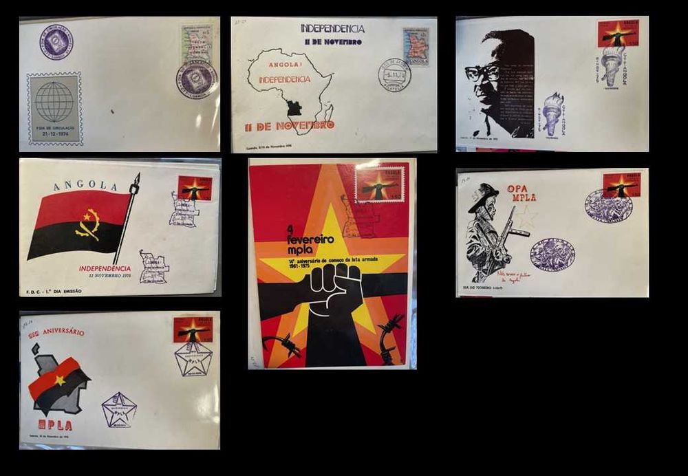 Lote FDC Angola Independência/MPLA/Cultura 1974-1977 - 24 envelopes