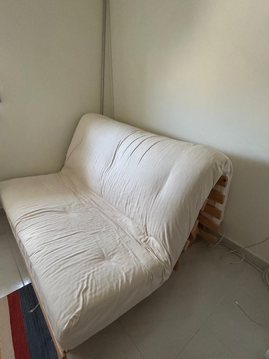 Futon (la redoute): estrutura + colchao+ capa