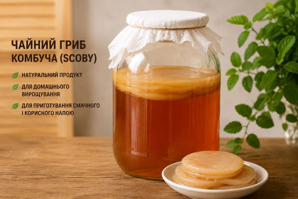 Чайний гриб, комбуча, гриб комбуча, чайний гриб SCOBY, гриб для комбучі, гриб для напою, комбуча гриб, культура комбучі, Черкаси , купити