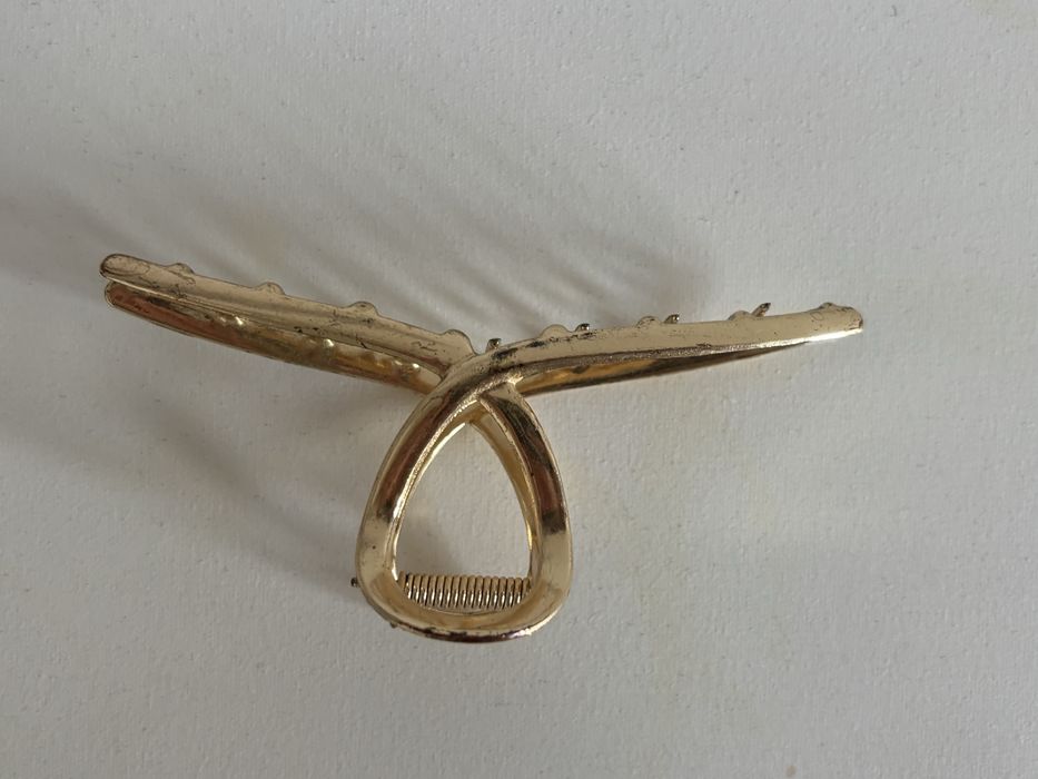 Duża metalowa klamra do włosów złota spinka łapka do upięć XL 11,5 cm