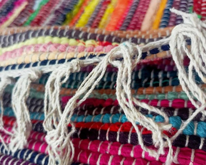 Dywan dywanik boho 150x80 cm duży ręcznie tkany bawełniany chodnik