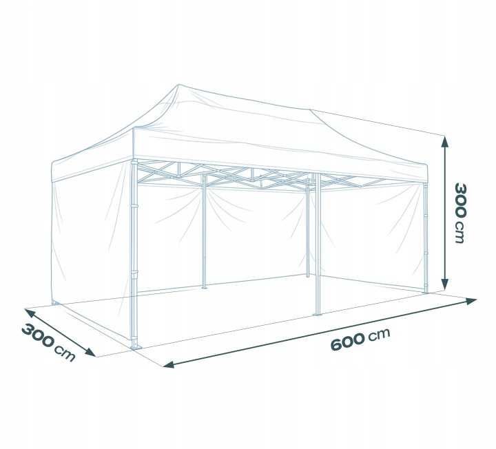 PAWILON HANDLOWY Ogrodowy 3x6m Automatyczny MOCNY - ZIELONY