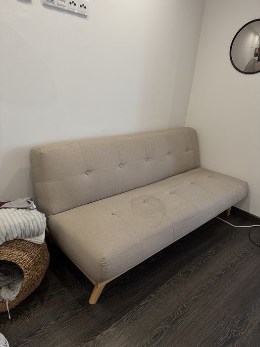sofa cama sklum de 3 lugares em linho