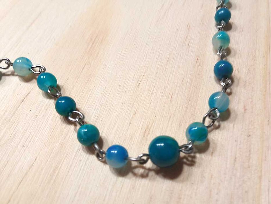 Colar Bolas Azuis - 120 cm