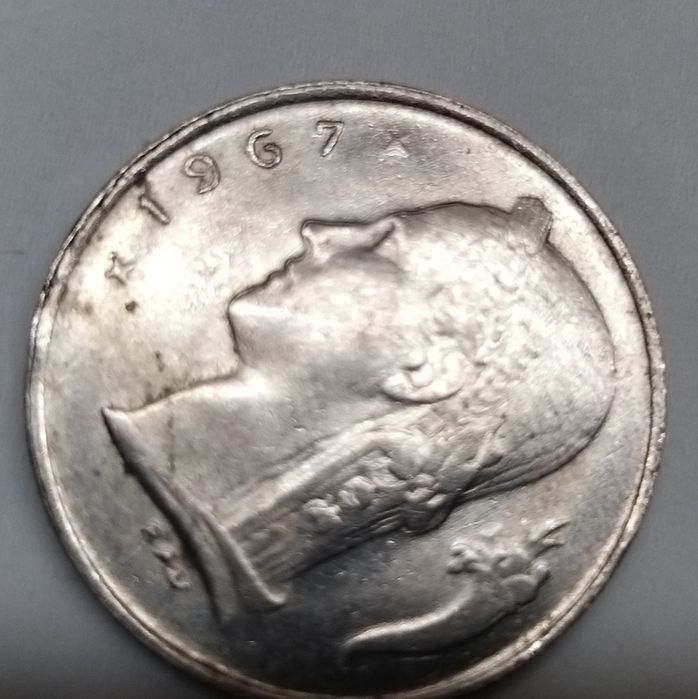 Moeda de 1 franco belga.