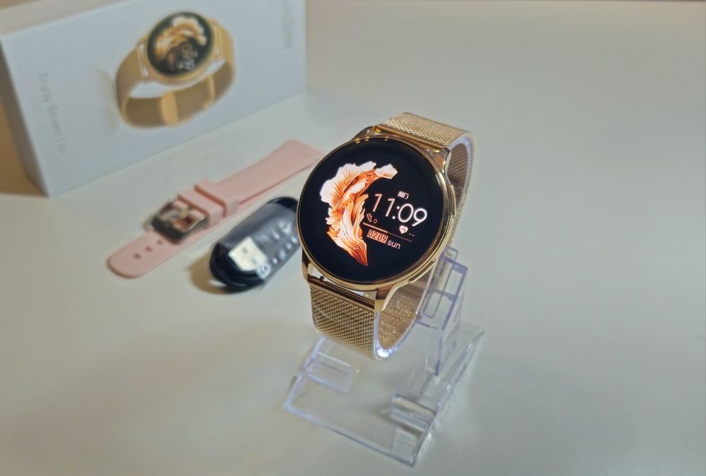 Smartwatch Stylowy Zegarek Damski Złoty Nowy