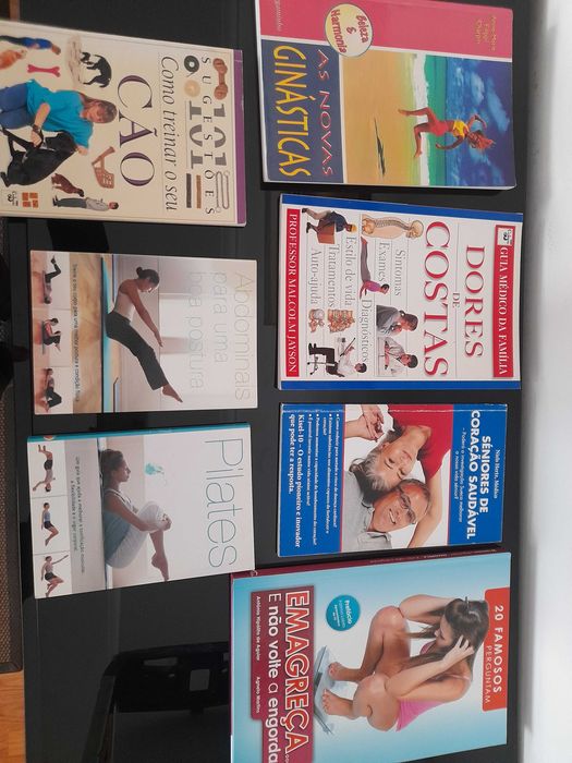 Vários livros infantis, romances,  receitas, saúde e bem estar