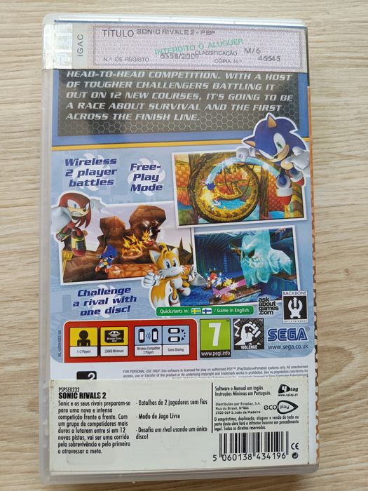 Jogo PSP Sonic Rivals 2