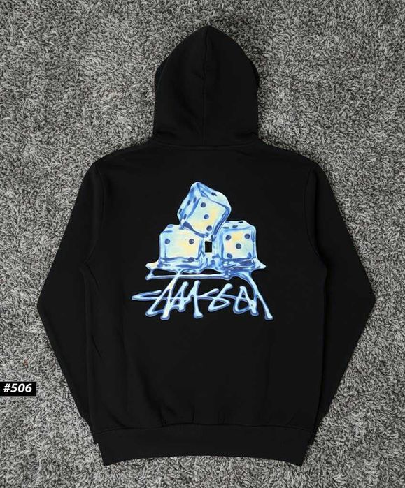 Черное Худи Stussy Basic • Cotton 100% • Толстовка Чорна Стусси Базовое • XS/XXL