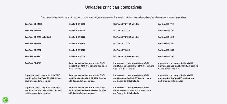 Conjunto de Tintas Originais para Impressoras EPSON EcoTank