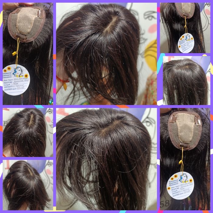 Натуральна слов'янська накладка на макушку на заколках імітація шкіра