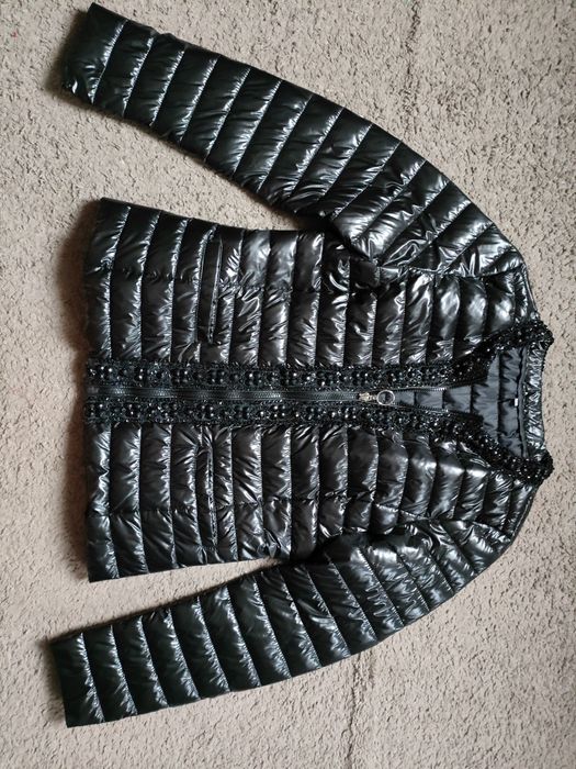 Kurtka damska czarna jesienna M obszyta kamyczkami Nowa