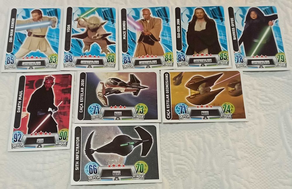 66 trading cards star wars - force attax (topps)