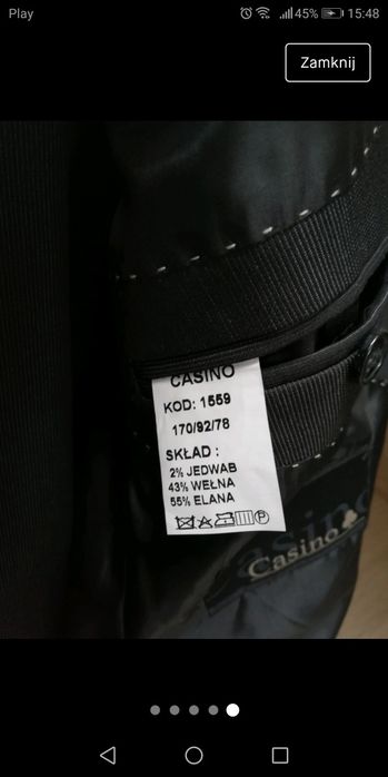 Garnitur męski 170cm.