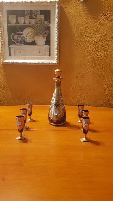 Смальта Bohemia Богемія рюмки Чехія набір лікерний 6+1