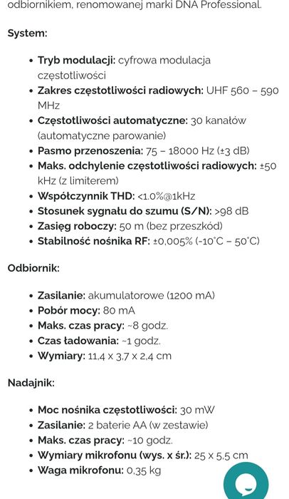 Mikrofon Bezprzewodowy DNA UWM 1