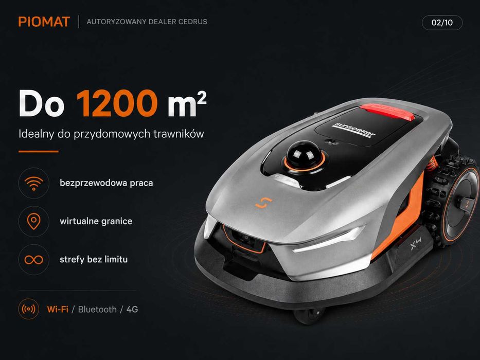 Cedrus Sunseeker X4 LiDAR bez kabla Vision AI do 1200 m2
