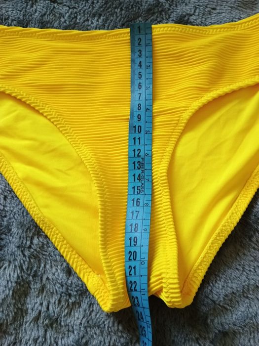 Dół od bikini Żółte klasyczne prążek