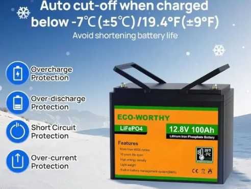 Акумулятор lifepo4 12v 100ah Eco Worth смарт BMS Bluetooth Аккумулятор