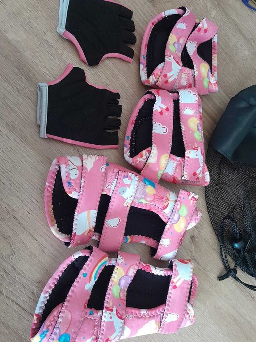 Cotoveleiras luvas e joelheiras para menina 3-6 anos