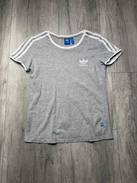 Adidas S koszulka damska stripes szara