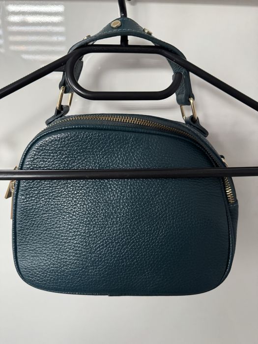 Kuferek torebka szmaragd massimo contti skora