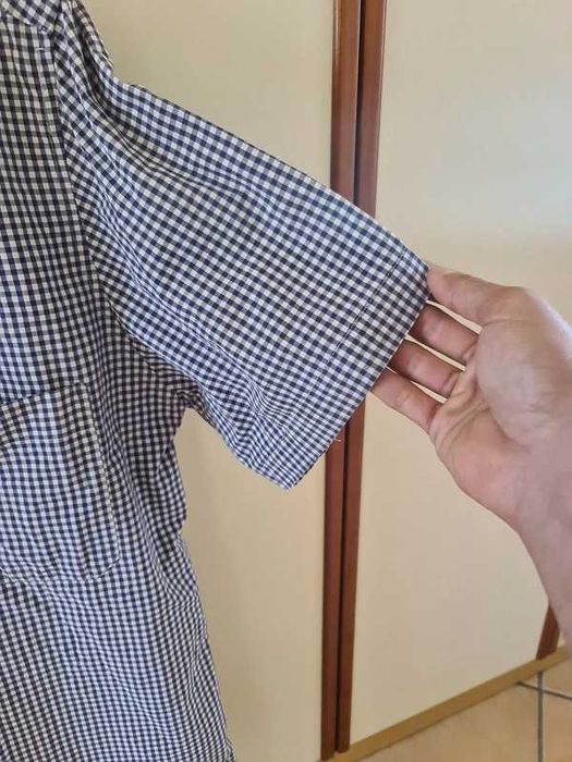 Camisa Italiana Cinza Slim Fit Tamanho L Manga Curta Humberto Pascuini