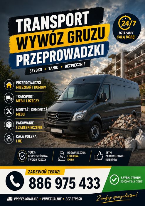 Przeprowadzki Transport  Bus Kraków Przewoz Rzeczy Taxi Bagazowe