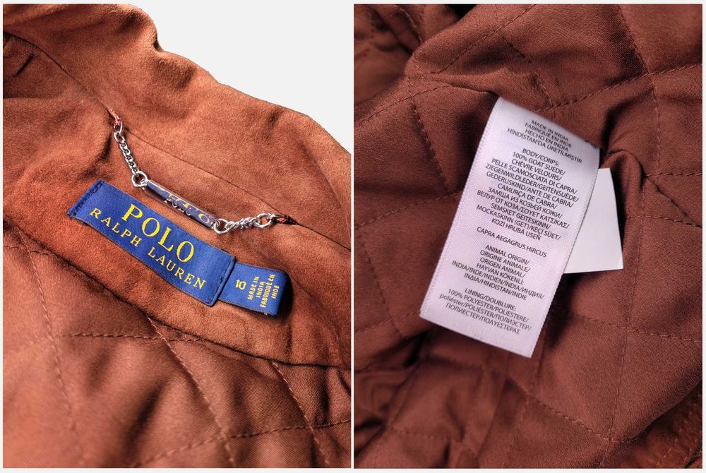 Polo Ralph Lauren Brown Goat Suede Biker Leather Jacket | Designer Outerwear