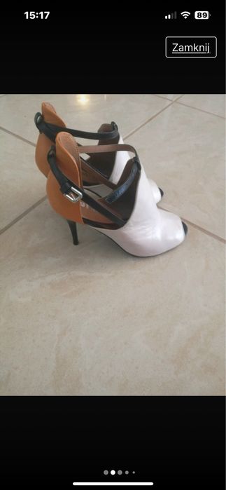 Buty na wysokim obcasie skorzane