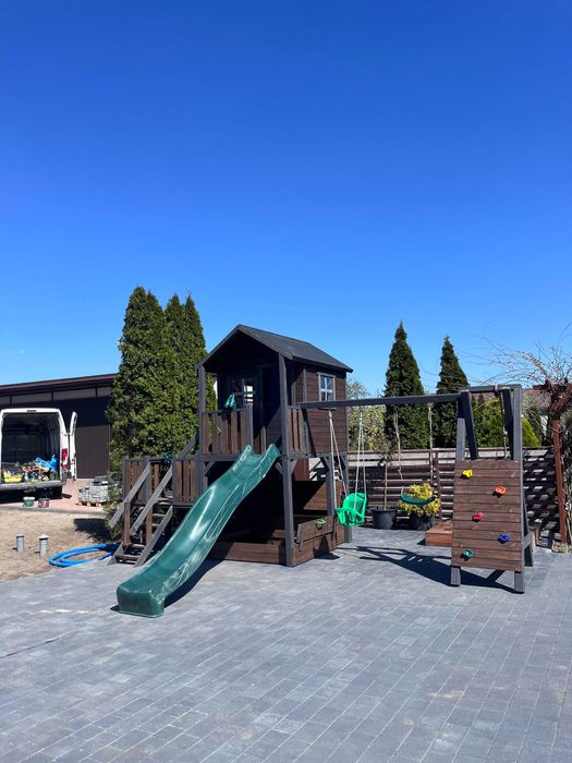 %RATY% Zapisy na 2026r.  D6  Duży domek dla dzieci z tarasem plac zaba
