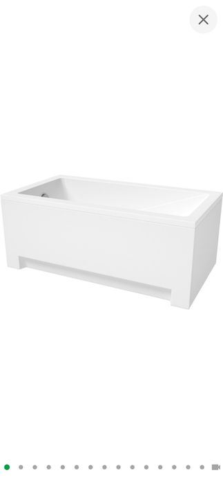 Ванна акрилова Helmken Rivana 120x70 см (3V88082F57) комплект 4 в 1: прямокутна ванна, ніжки, Біла фронтальна та бічна панель