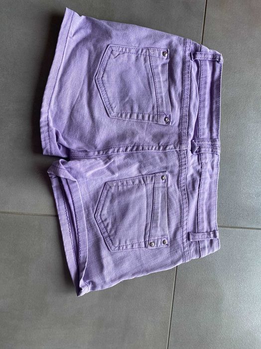 Spodenki jeansowe fioletowe damskie 38