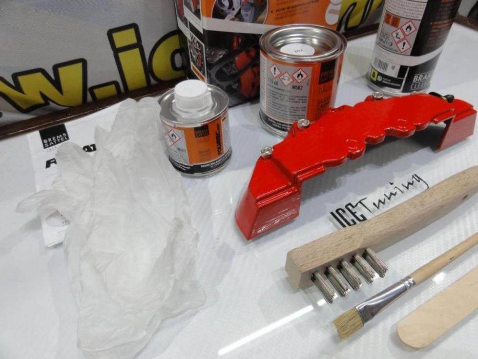 Tinta alta temperatura Foliatec de cor vermelho performance para bombas, pinças