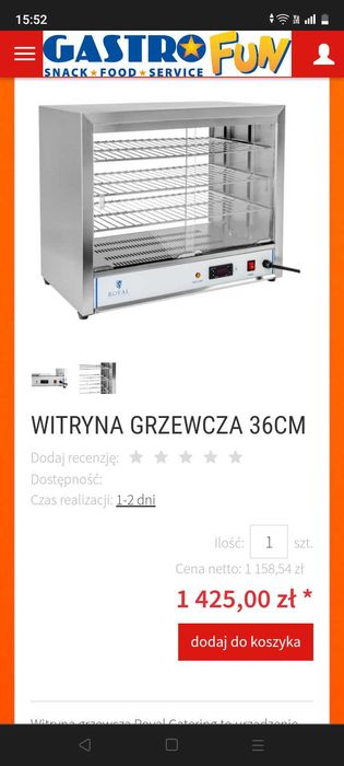 Witryna podgrzewająca Wyprzedaż!